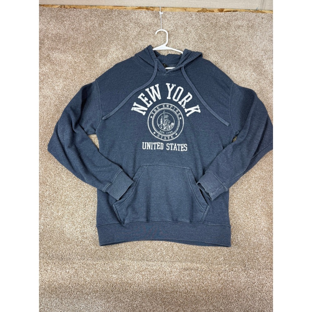 Point Sportswear New York Empire State Graphic Hoodie Navy Blue Large‎